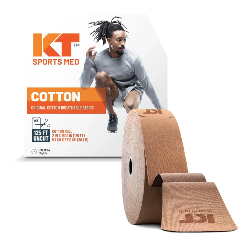 KT TAPE Original, Uncut, 125 Feet, Cotton, Beige