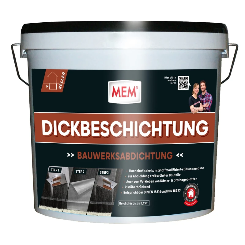 MEM 30836500 Thick Coating 12 litres, Dark Brown, 12000 ml (1er Pack)