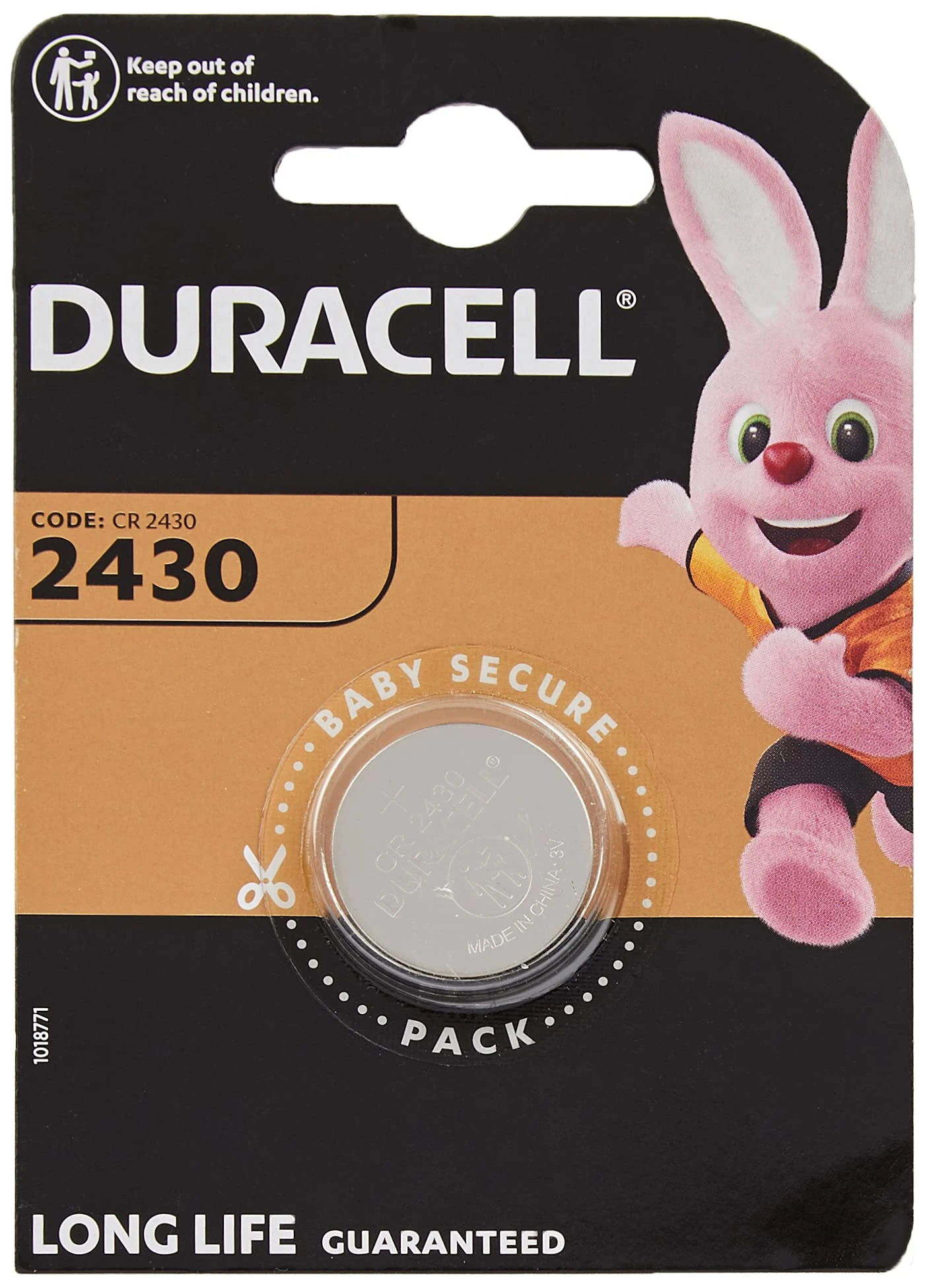 Duracell Battery Electronics 2430 Lithium Coin Cell (CR2430) 3V Pack of 1