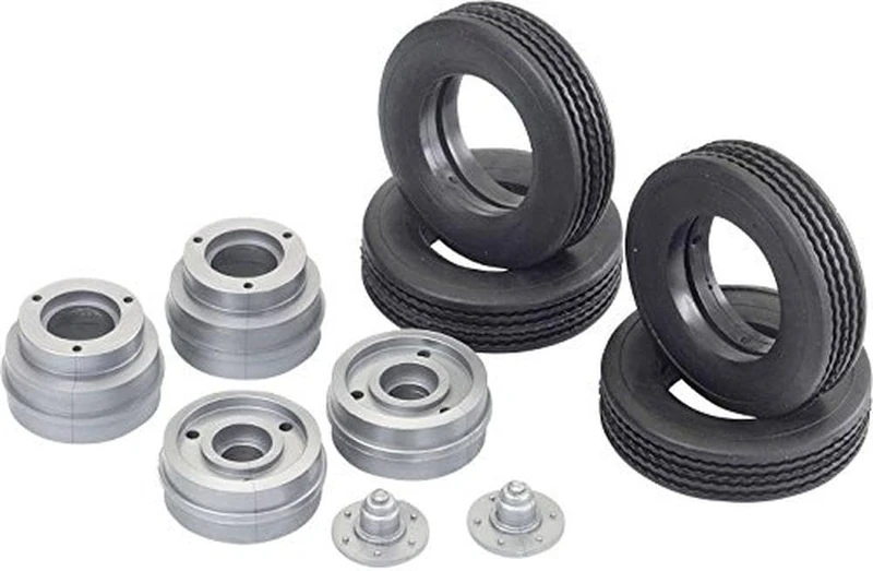 Carson Modellsport 1521522 500907006 1:14 Truck Trailer Complete Wheel Plastic 14 mm Road Profile Euro Look Silver