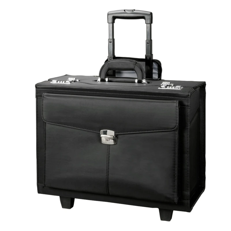 Alassio - 45034 ROCCA II - trolley pilot case, wheeled, microfibre, black