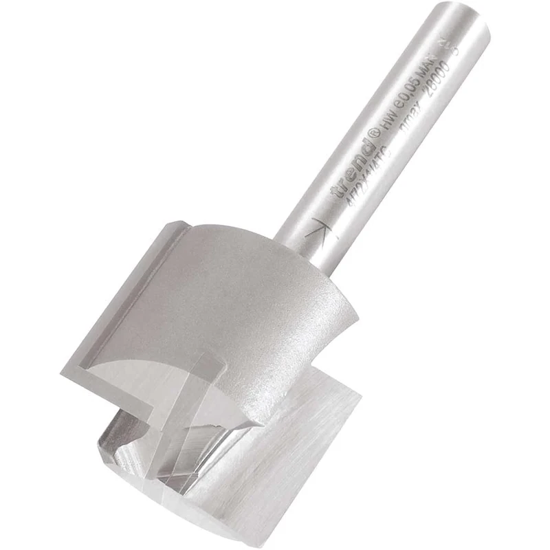 Trend Professional Straight Two Flute Router Cutter, 1/4 Inch Shank, 24mm Cut Diameter & 19mm Cut Length, Tungsten Carbide Tipped, 4/72X1/4TC