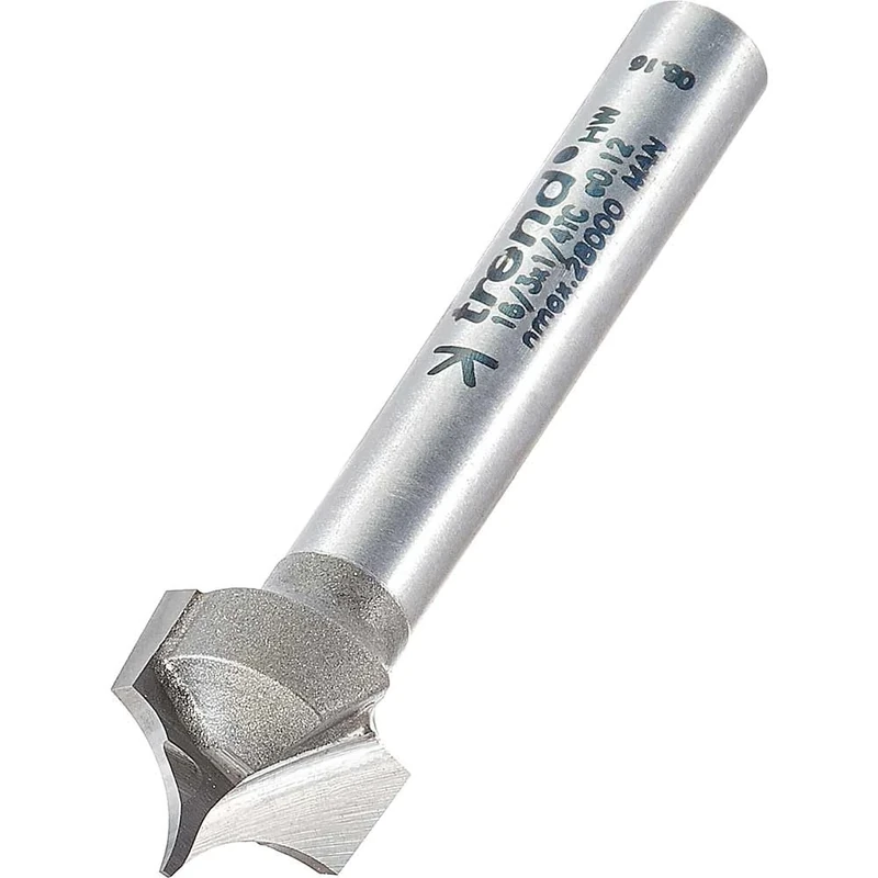 Trend Professional Ovolo Panel Veining Router Cutter Bit, 1/4 Inch Shank, 13mm Cut Diameter, 12.5mm Cut Length, 6mm Radius, 16/3X1/4TC, Silver