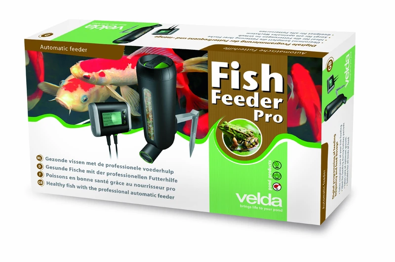 Velda Fish Feeder Pro – 3L Automatic Outdoor Pond Fish Feeder – Up to 20 Feeds Daily – Ideal for Holidays – Watertight Container & 4 Dosage Screws Included