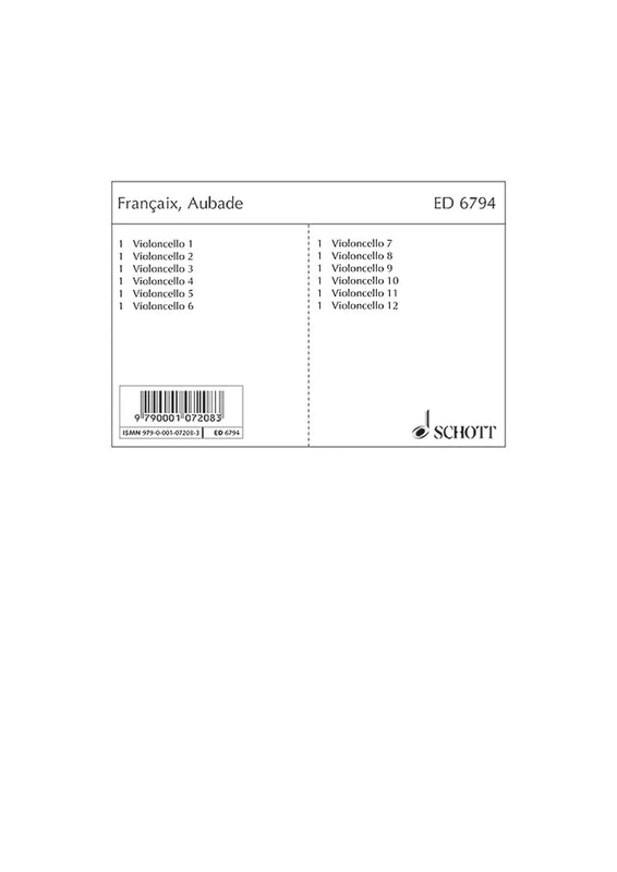 Aubade: for twelve violoncellos. 12 cellos. Jeu de parties.