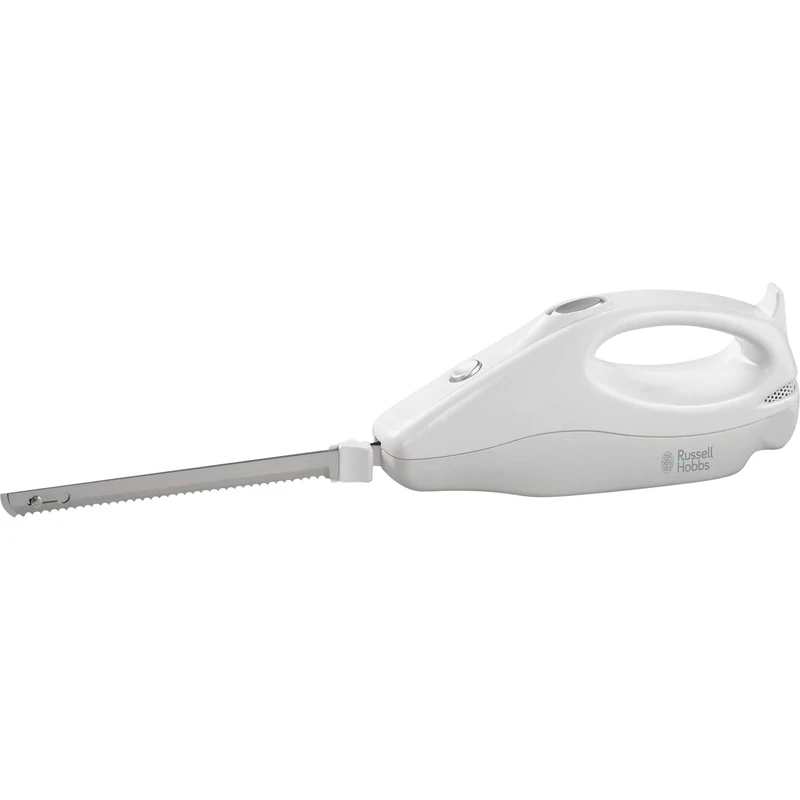 Russell Hobbs Food Collection Electric Carving Knife with dual serated 203mm stainless steel blades, Power & blade release button, Dishwasher safe blades, Easy wrap cord storage, 120W, 13892