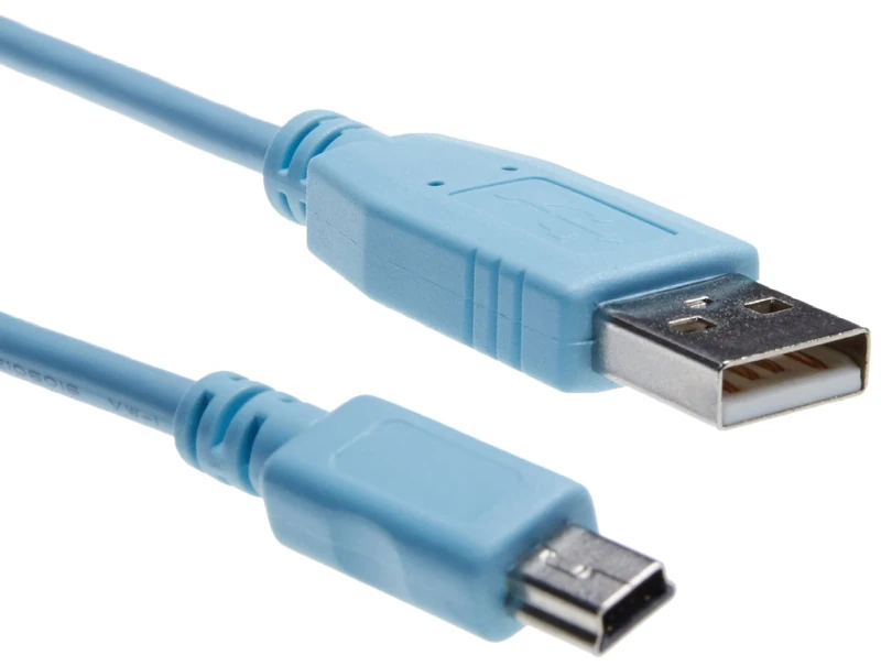 Cisco USB-A to Mini-B Console Cable, 6 Feet, Compatible with Cisco 900 Series Routers and 1000, 2520, 2960, 6800ia and 3010 Series Ethernet Switches, 90-Day Limited Warranty (CAB-CONSOLE-USB=)