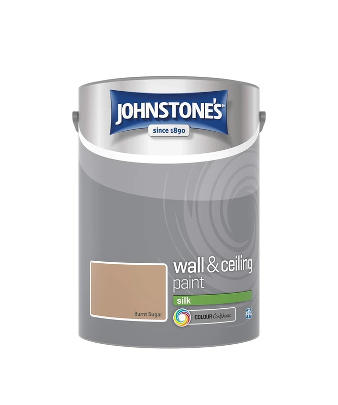 Johnstone's - Wall & Ceiling Paint - Burnt Sugar - Silk Finish - Emulsion Paint - Fantastic Coverage - Easy to Apply - Dry in 1-2 Hours - 12m2 Coverage per Litre - 5L