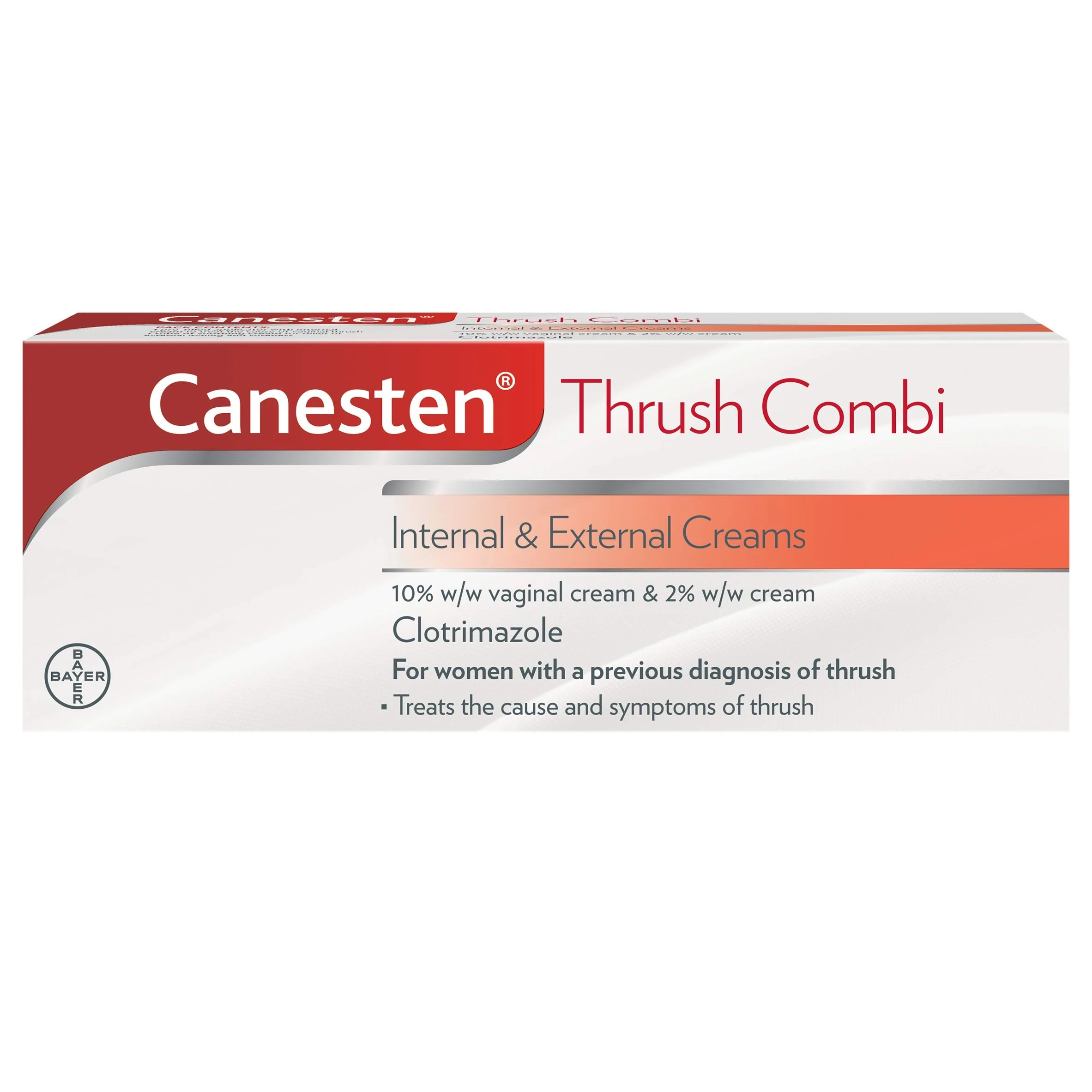 Canesten Thrush Combi Internal & External Creams for Thrush Treatment | Clotrimazole | Two-Step Complete Relief Thrush Treatment