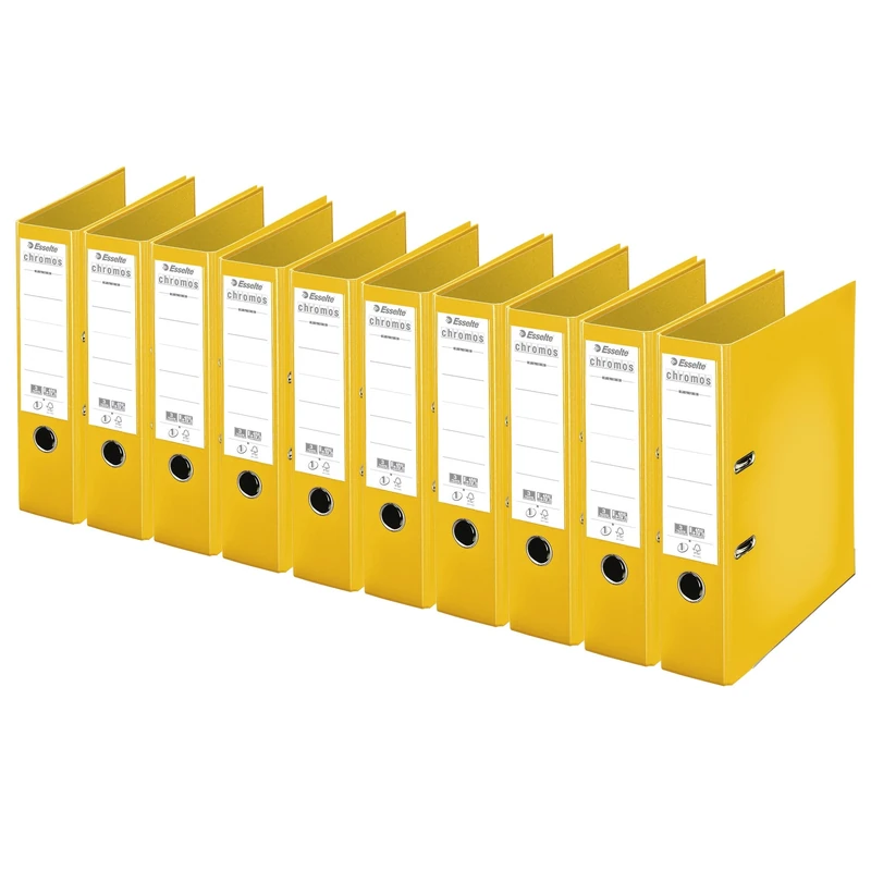 Esselte Chromos Lever Arch Files - Pack of 10 80 mm Spine Yellow
