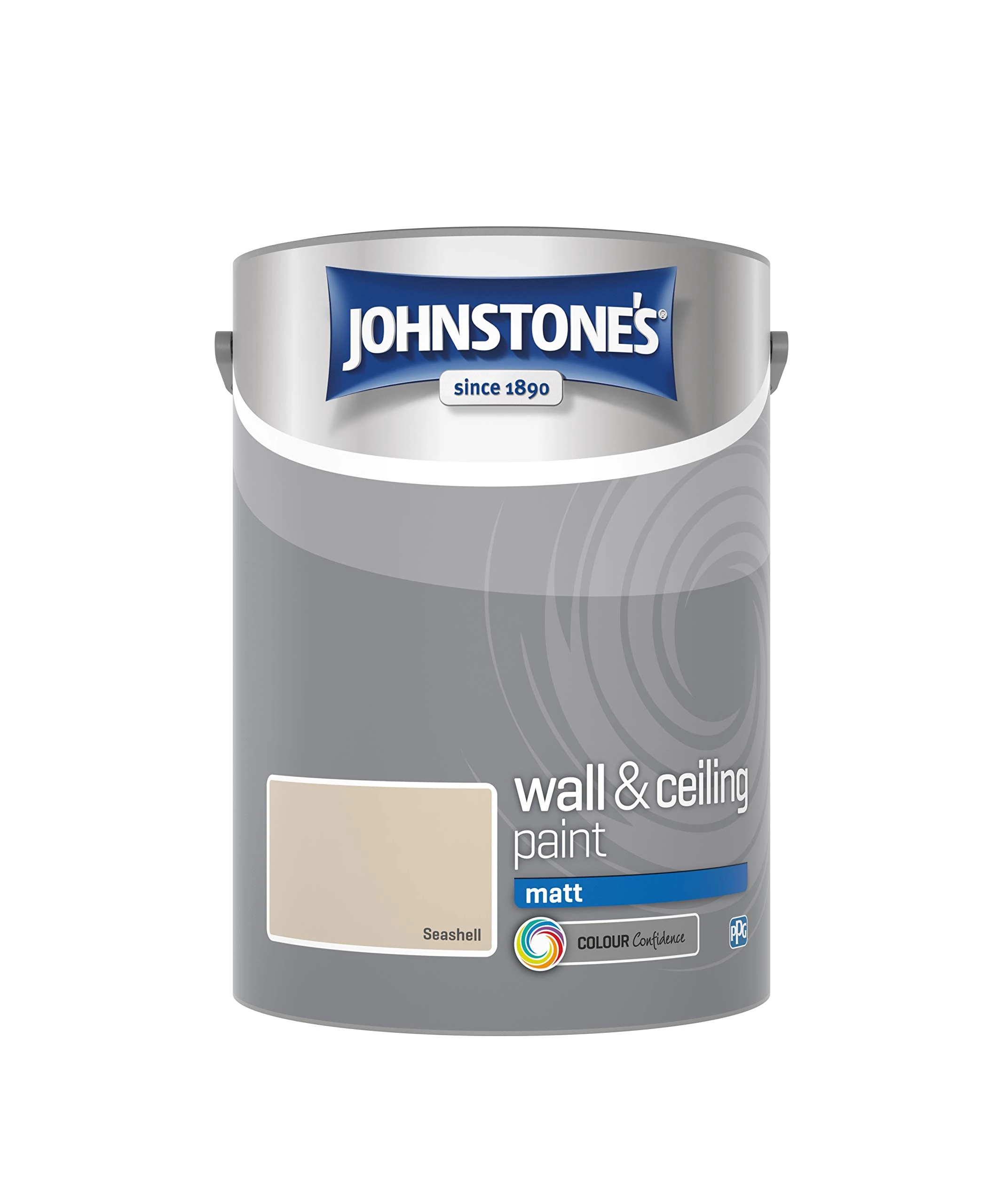 Johnstone's - Wall & Ceiling Paint - Seashell - Matt Finish - Emulsion Paint - Fantastic Coverage - Easy to Apply - Dry in 1-2 Hours - 12m2 Coverage per Litre - 5L