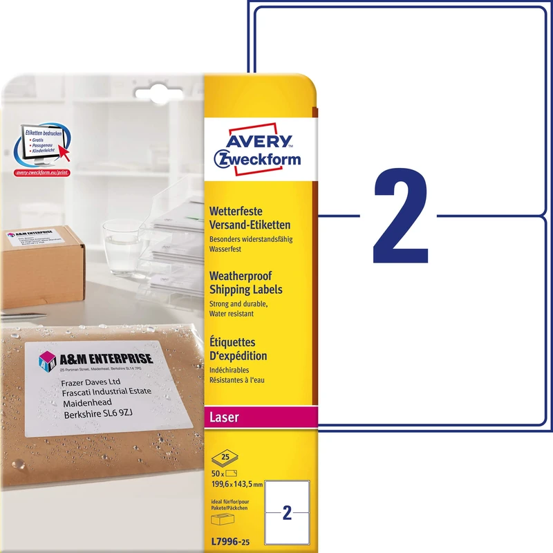 Avery Zweckform Address and Labels for Laser Printers White