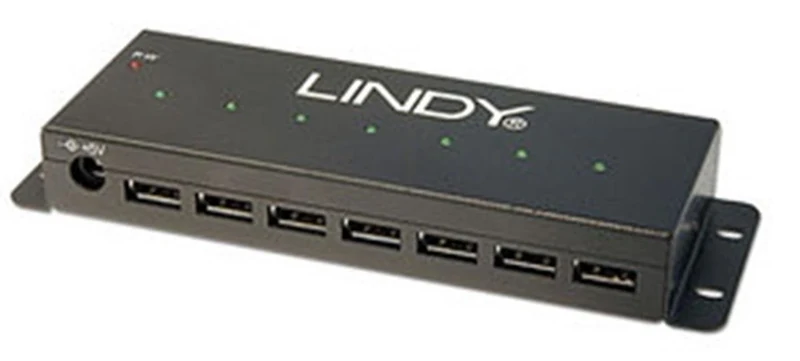 LINDY USB Hub - 7 Port Industrial USB 2.0 Hub Metal