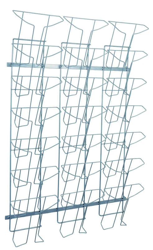 ALBA A4 Wire Display Stand with 21 Compartments - Metalic
