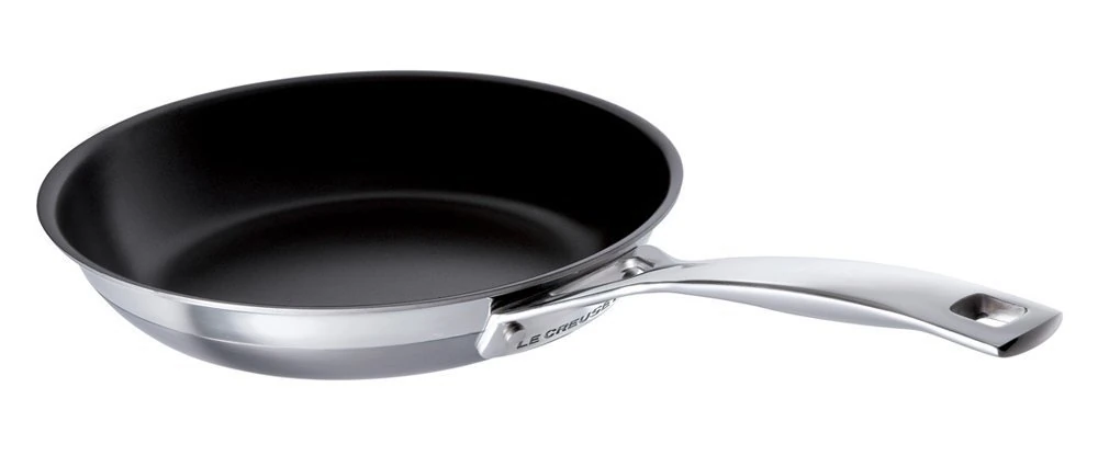 LE CREUSET 3-Ply Stainless Steel Non-Stick Omelette Pan, 20 x 4 cm, 96201320001000, Silver