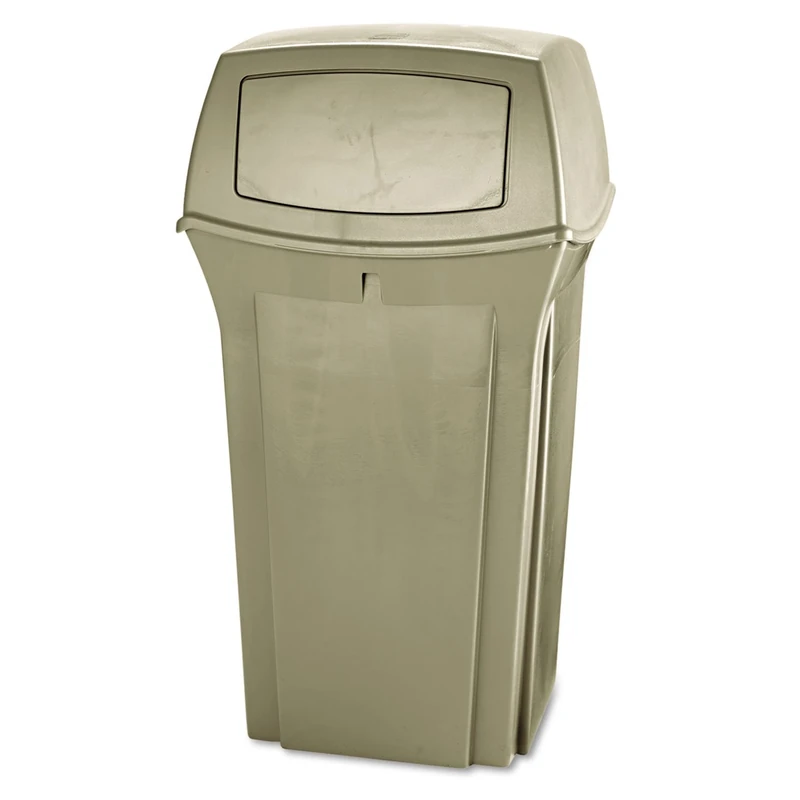 Rubbermaid Commercial Products Ranger Classic Waste Bins with 2 Door Top 132.5 Litre Beige FG843088BEIG