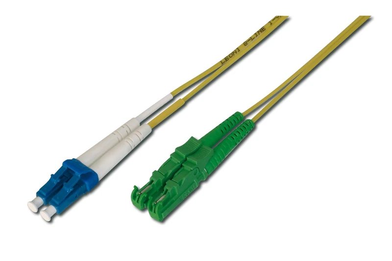 DIGITUS AL-9E2000LC-03I – Fibre Optic Cable OS2 – 3 m – E2000 (APC) to LC (UPC) – Duplex Fibre Optic Cable – 1/10 Gbit/s – SM Singlemode Fibre Optic LAN Cable – Fibre Type: 9/125 µ – Yellow