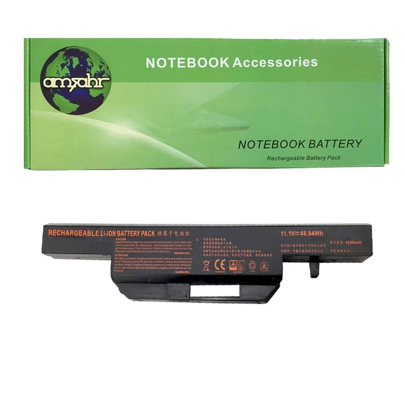 AMSB6|#Amsahr N650BAT-6-03 Replacement Battery for CLEVO N650BAT-6, 6-87-N650S-4UF1, 6-87-N650S Series - Includes Stereo Earphone ()
