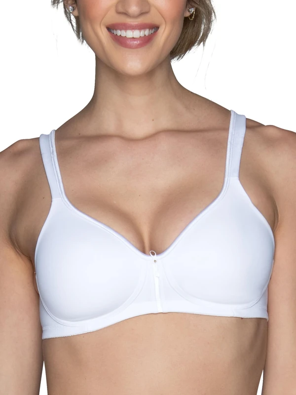 Vanity Fair Women's Bra with 2-Way Convertible Straps, Body Caress Full Coverage, Lightly Lined Cups Up to Dd, Opaque, Wirefree-White, 38B - Image 1