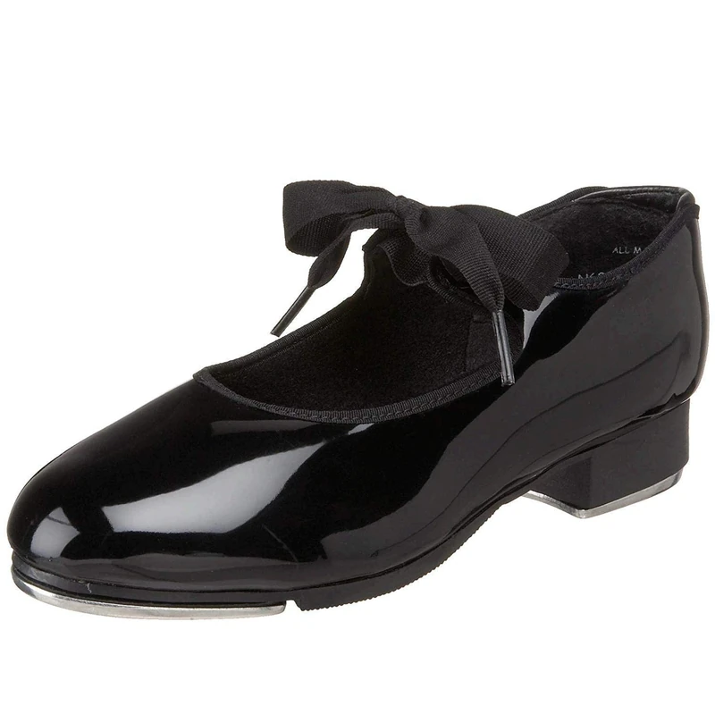 Capezio Women's N625 Jr. Tyette Tap Shoe, Black Patent, 5.5