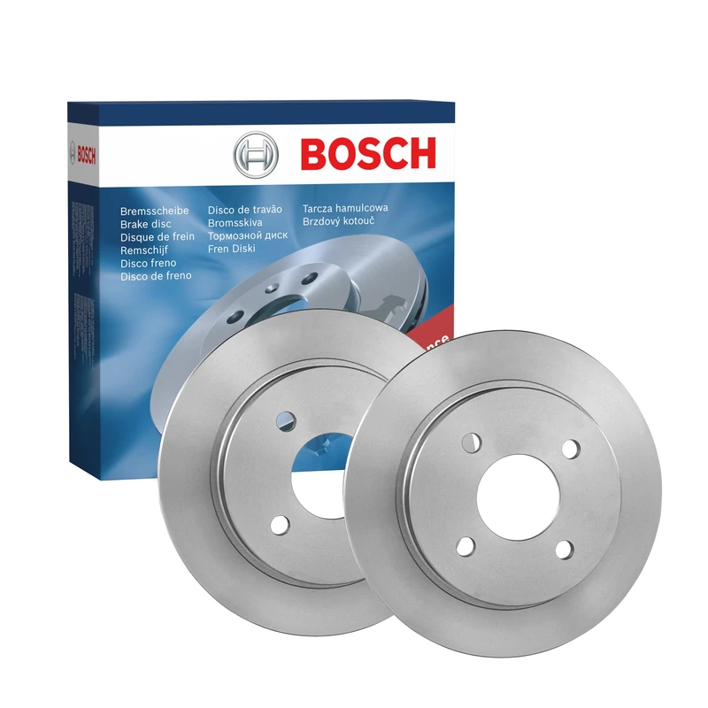 Bosch BD524 Brake Disc Set - 253 mm Vented Discs - Rear Axle - ECE-R90 Certified - Good Cooling, Reliable Braking, Corrosion Protection - 1 Set of 2 Discs