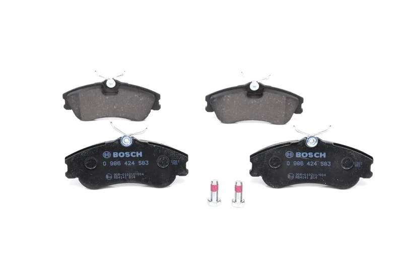Bosch BP329 - Brake Pads Car Front Axle - Bosch Quality - Reduced Noise and Dust - ECE-R90 Certified - Copper-Free - 1 Set of 4 Pads - With Accessories