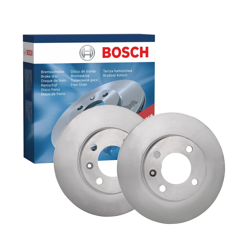Bosch BD28 Brake Disc Set - 239 mm Vented Discs - Front Axle - ECE-R90 Certified - Good Cooling, Reliable Braking, Corrosion Protection - 1 Set of 2 Discs