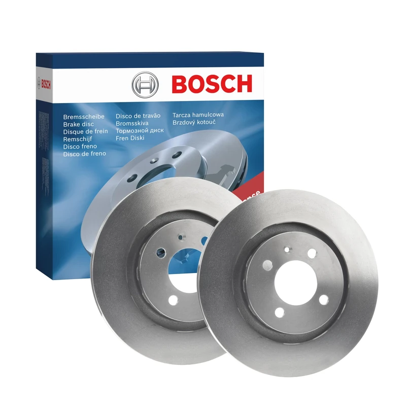 Bosch BD433 Brake Disc Set - 280 mm Vented High-Carbon Discs - Front Axle - ECE-R90 Certified - Improved Cooling, Reduced Brake Fade, Corrosion Protection - 1 Set of 2 Discs