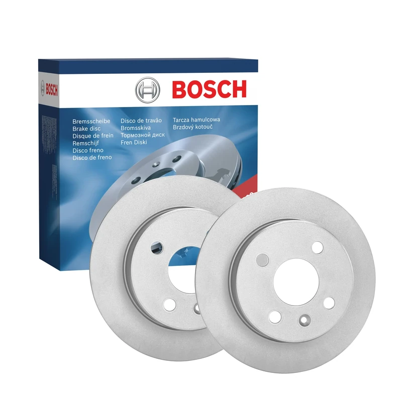 Bosch BD781 Brake Disc Set - 239.8 mm Solid Discs - Rear Axle - ECE-R90 Certified - Long Service Life, Advanced Corrosion Protection - 1 Set of 2 Discs