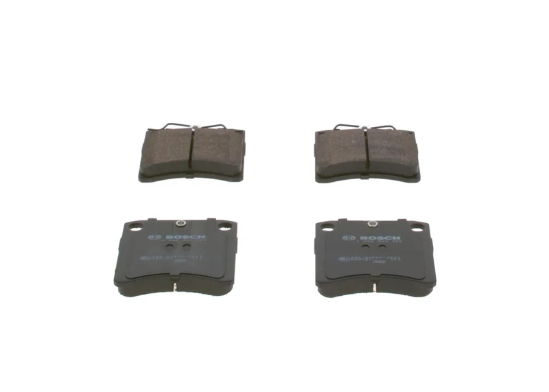 Bosch BP523 - Brake Pads Car Front Axle - Bosch Quality - Reduced Noise and Dust - ECE-R90 Certified - Copper-Free - 1 Set of 4 Pads - With Accessories