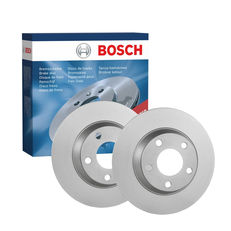 Bosch BD533 Brake Disc Set - 280 mm Solid High-Carbon Discs - Front Axle - ECE-R90 Certified - Stable Braking, Low Vibration and Long Service Life - 1 Set of 2 Discs
