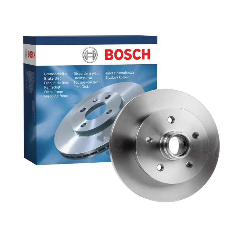 Bosch BD177 Brake Disc - 257.7 mm Solid Discs - Front Axle - ECE-R90 Certified - Reliable Braking, Stable Performance, Corrosion Protection - 1 Single Disc