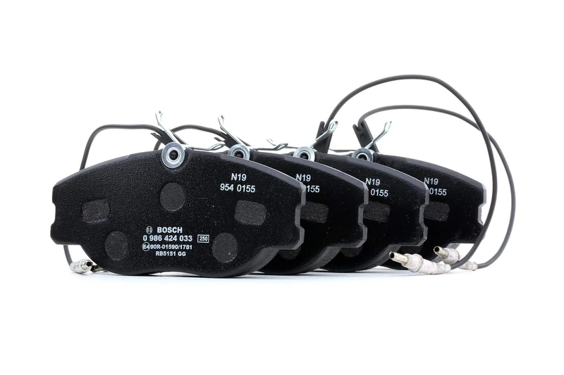 Bosch BP016 - Brake Pads Car Front Axle - Bosch Quality - Reduced Noise and Dust - ECE-R90 Certified - Copper-Free - 1 Set of 4 Pads