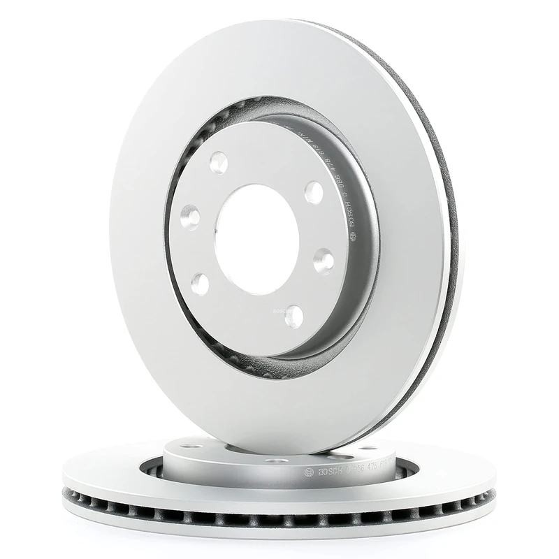 Bosch BD536 Brake Disc Set - 266 mm Vented Coated Discs - Front Axle - ECE-R90 Certified - Great Cooling, Advanced Corrosion Protection - 1 Set of 2 Discs