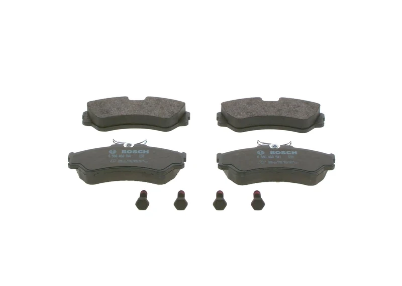 Bosch BP511 - Brake Pads Car Front Axle - Bosch Quality - Reduced Noise and Dust - ECE-R90 Certified - Copper-Free - 1 Set of 4 Pads - With Accessories