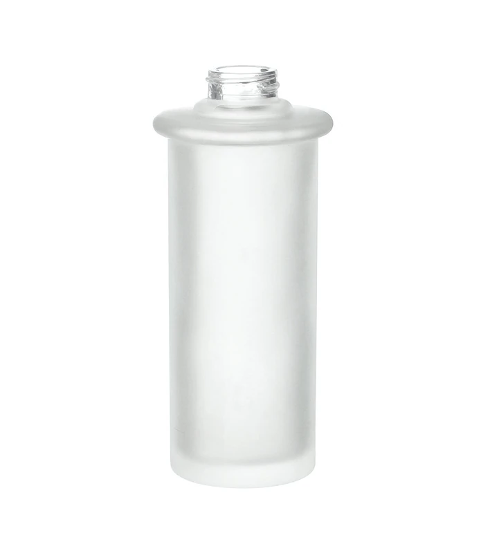 Smedbo Towel Hook in Polished Chrome H351 Frosted Glass Container for Soap Dispenser, White, 6 x 6 x 13.7 cm