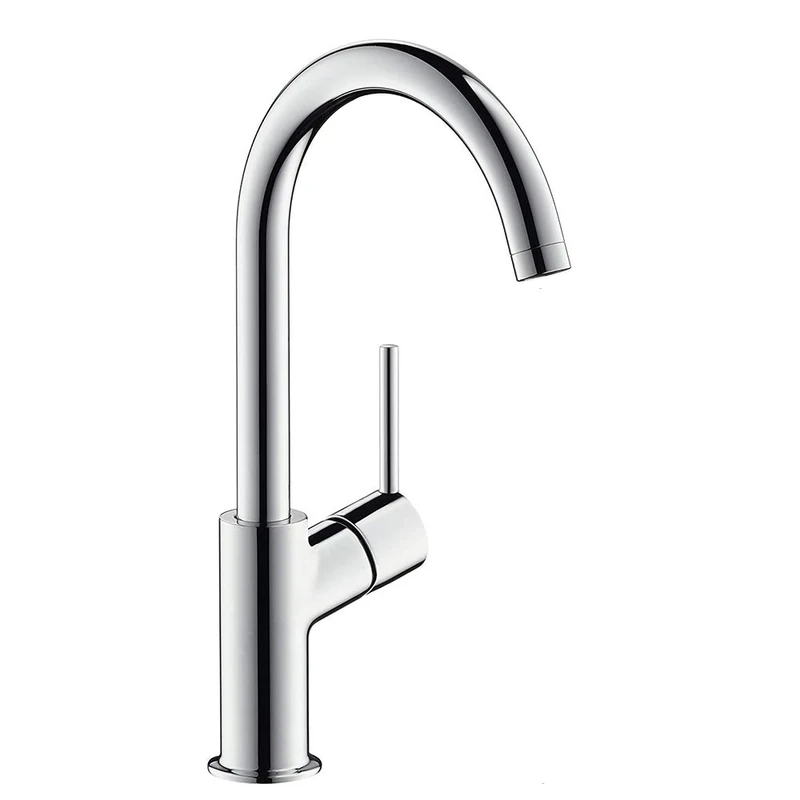 hansgrohe Talis basin mixer tap 210 with push open waste and fixed spout, chrome 32080000