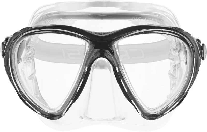 Cressi Big Eyes Evolution Crystal Mask - Revolutionary Adult Diving and Snorkeling Mask Crystal Silicone, Transparent/Black, One Size