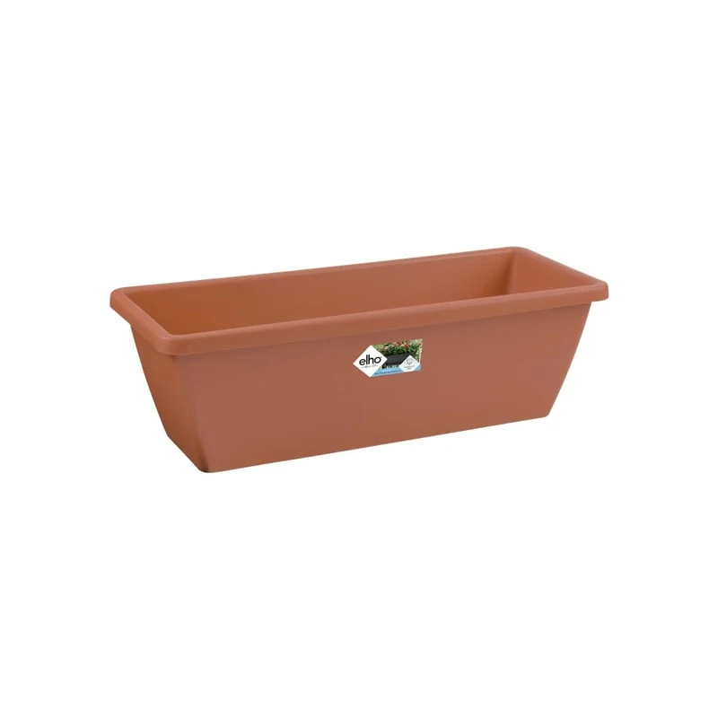 elho Barcelona Trough 50 - Planter for Balcony & Outdoor - Ø 49.8 x H 16.0 cm - Brown/Terra