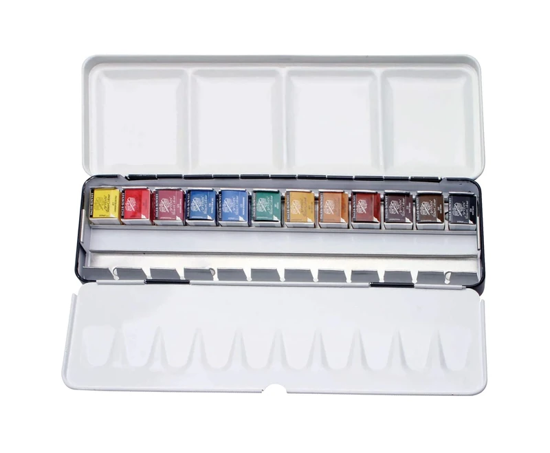 Daler-Rowney Artists Watercolour 12 Half Pan Box Set, Professional Artists