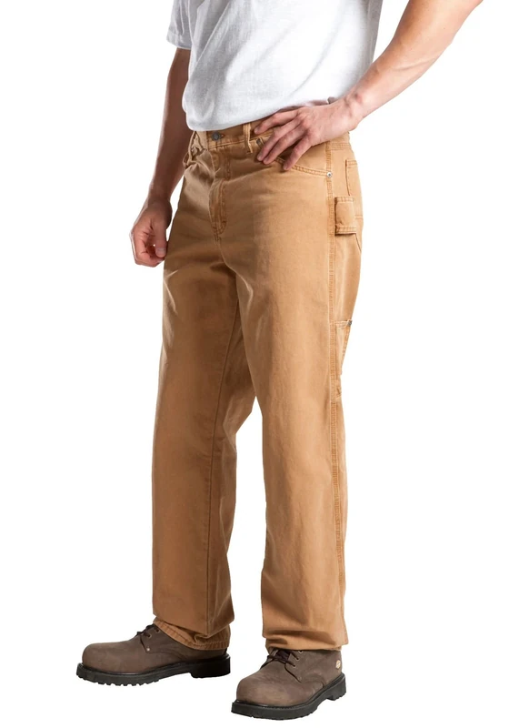 Dickies Men’s Relaxed Fit Sanded Duck Carpenter Jean, Brown Duck, 42W x 30L