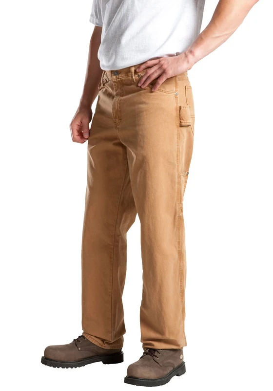 Dickies Men’s Relaxed Fit Sanded Duck Carpenter Jean, Brown Duck, 30W / 30L