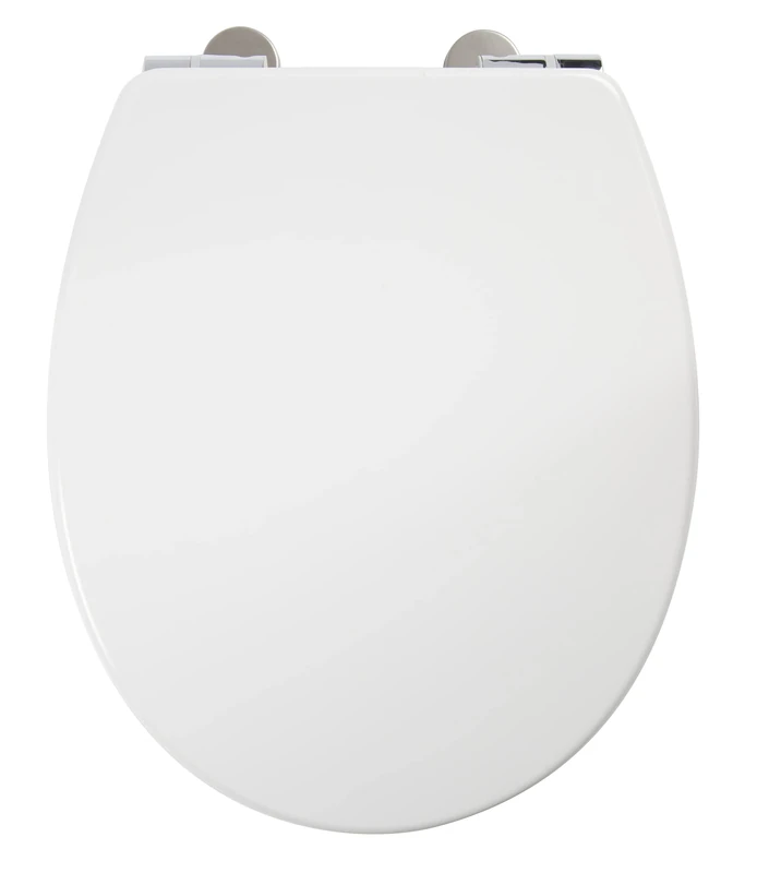 Croydex Haughton Premium Toilet Seat Soft Close - Adjustable Hinges Fit All Standard Toilets with Quick Release Button for Easy Cleaning and Made from Heavy Duty White Thermoset Plastic