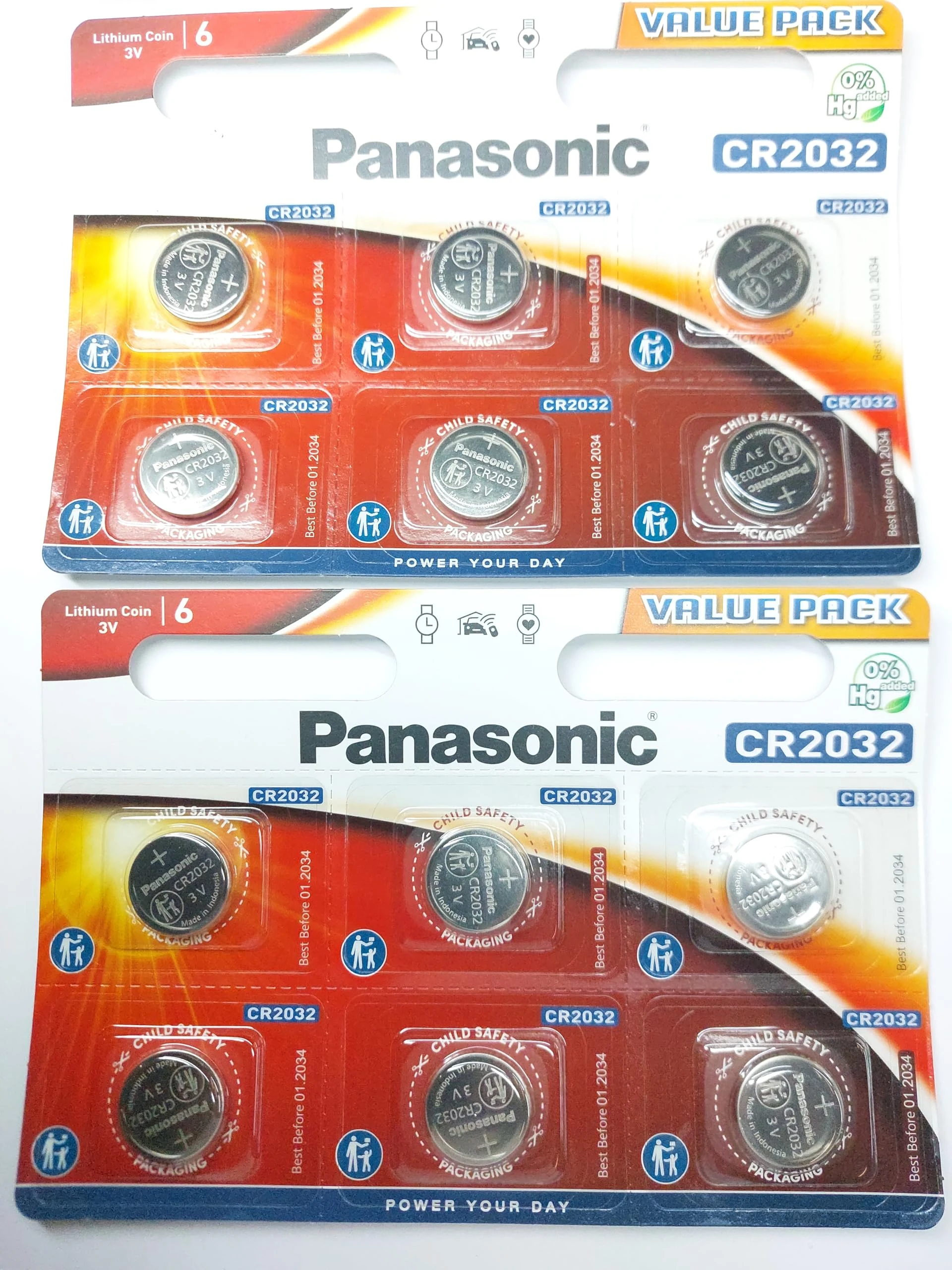 12 X Panasonic CR2032 Lithium Cell 3V Battery Batteries, DL2032, BR2032, KCR2...