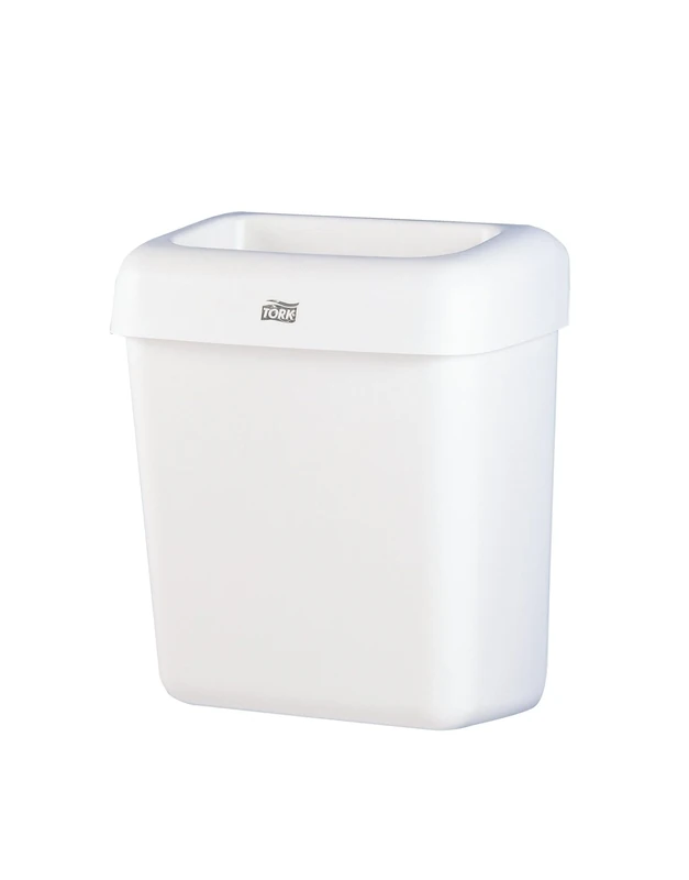 Tork 226100 Waste Bin 20L - Toilet Bin for Bathrooms - Mounting on Walls or Washroom Floors - Compact and Practical Design - 43 x 32.2 x 20.5 cm - White