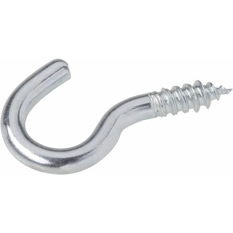 Toolcraft Curved Screw Hooks (Ø x L) 3.3 mm x 50 mm Galvanised Steel 50 Pieces.