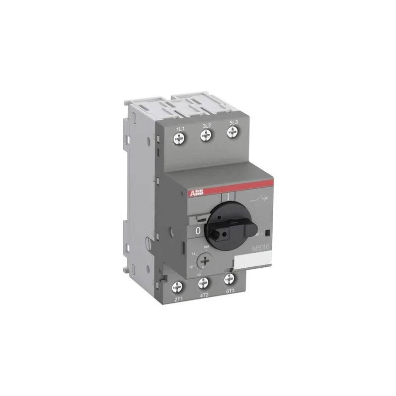 ABB MS116-6.3 Manual Motor Starter, 45mm width, 3 Pole, 690 V, 50-60Hz (ABB1SAM250000R1009)