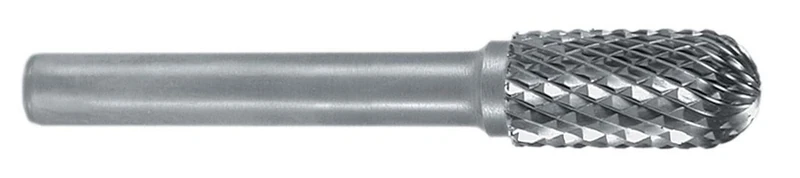 RUKO Tungsten Carbide Rotary Burr with Cross Teething, C Oval (WRC) Shape, Bright Finish, 12.0 mm Diameter, 65 mm Length, R116023