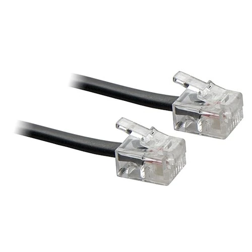 AQUARIUS 5M 5 Metre Long ADSL Internet Broadband DSL RJ11 to RJ11 Cable Lead - Black - Image 1