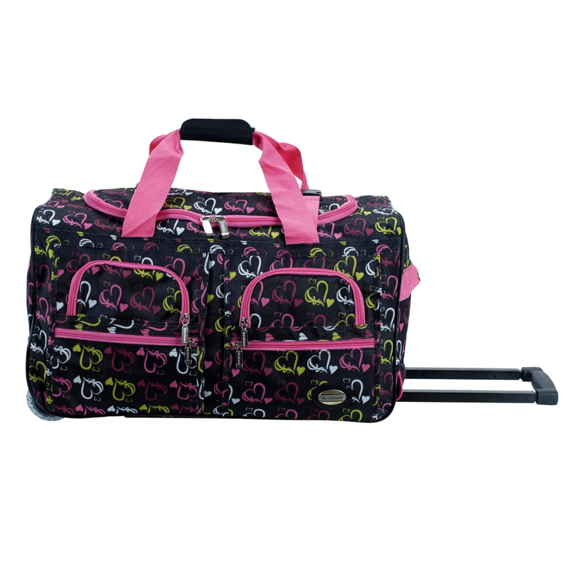 Rockland Luggage Rolling 22 Inch Duffle Bag, Heart1, One Size